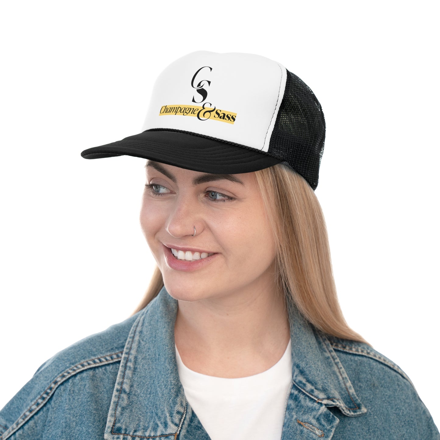 Champagne & Sass Logo Trucker Hat