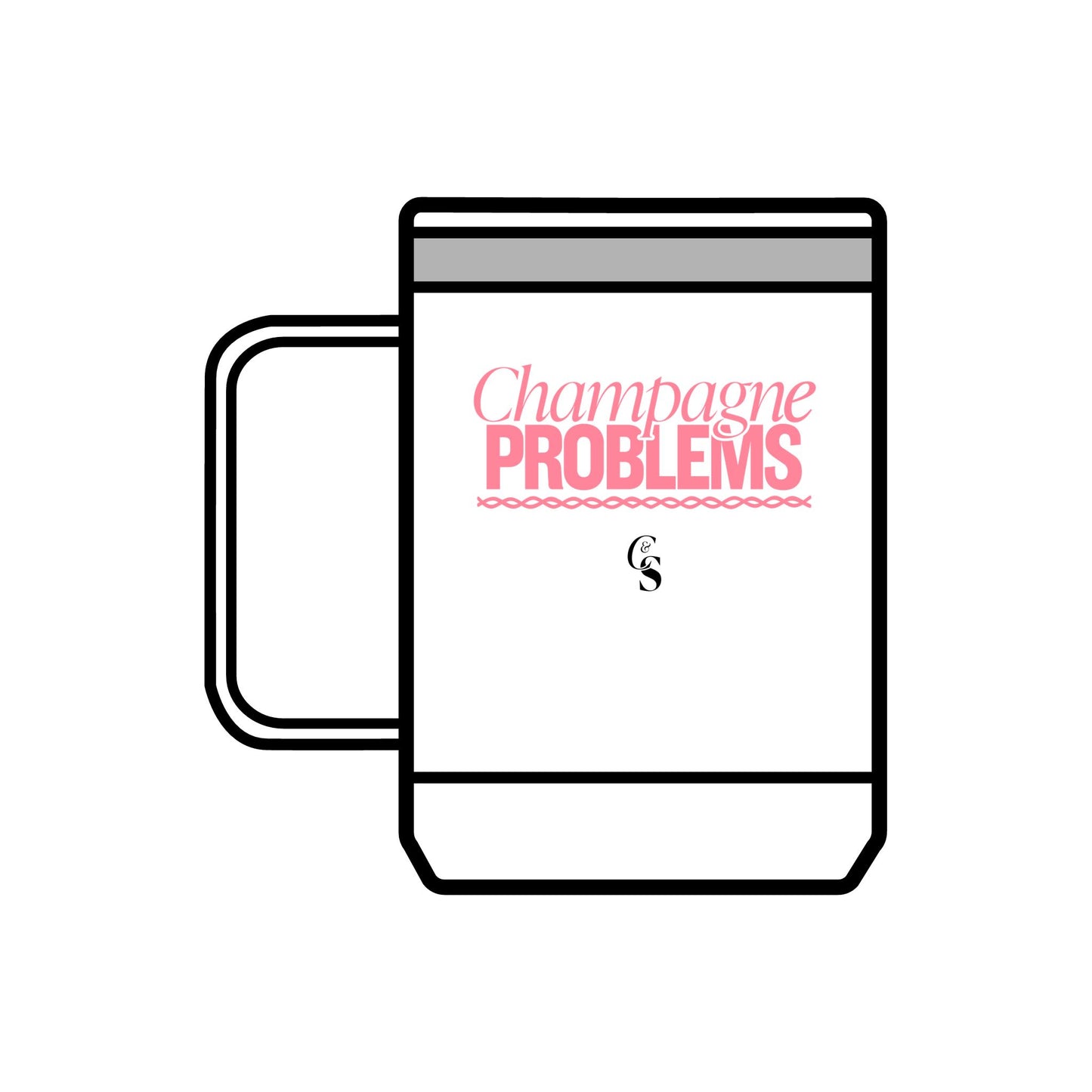 Champagne Problems Polar Camel 15oz Stainless Coffee Mug Tumbler